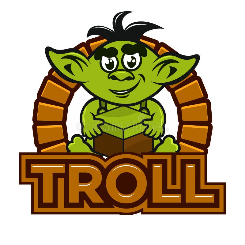 Талисман тролля шаржа также вектор иллюстрации притяжки corel иллюстрация штока